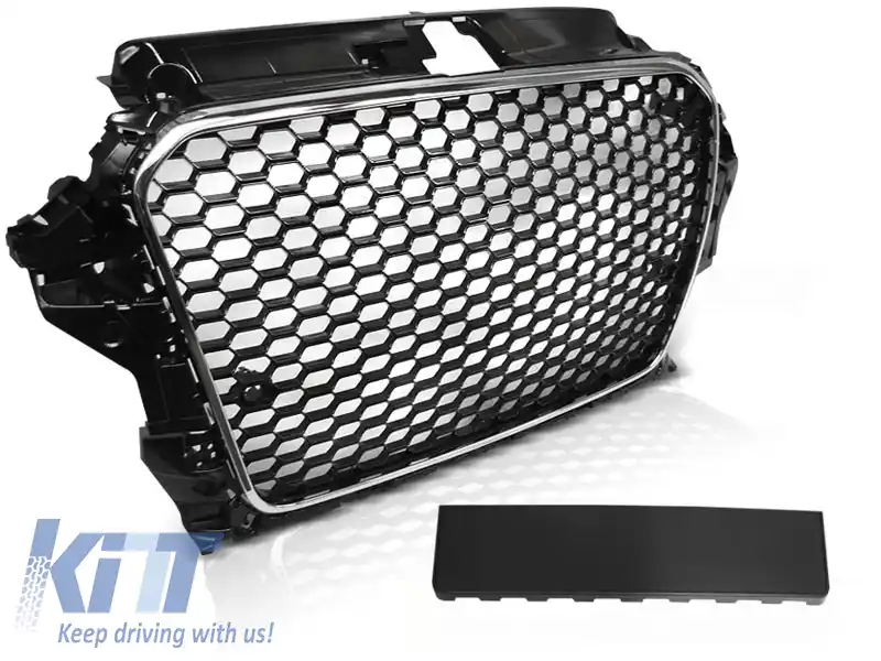 image-14-GRILĂ SPORT CHROME NEGRU potrivită pentru AUDI A3 (8V) 12-16