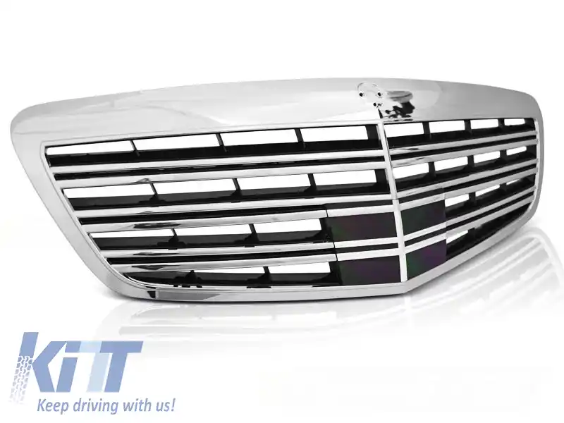 image-1-GRILĂ SPORT CHROME NEGRU potrivită pentru MERCEDES W221 09-13