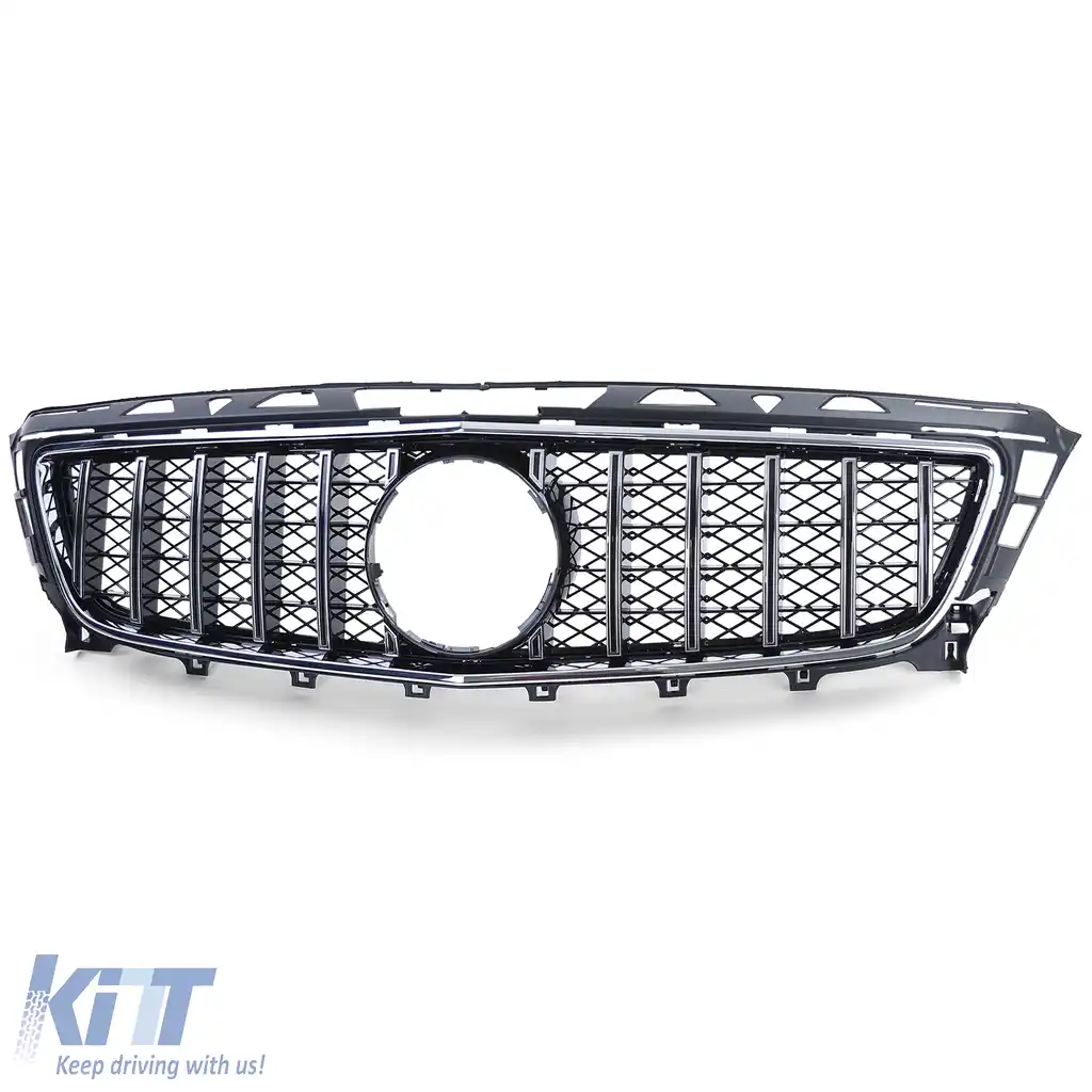 Grilă sport crom neagră potrivită pentru Mercedes CLS C218 X218 pre-facelift 11-14-image-6198178