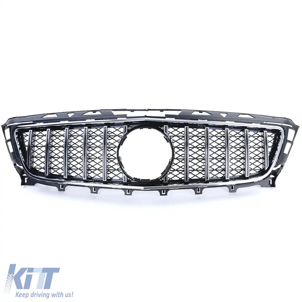 Grilă sport crom neagră potrivită pentru Mercedes CLS C218 X218 pre-facelift 11-14-image-6198180