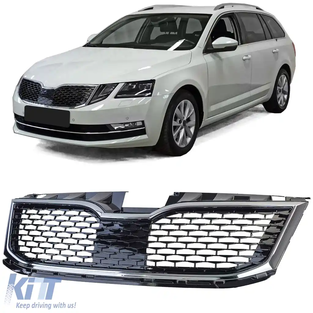 Grilă sport crom negru potrivită pentru Skoda Octavia 5E Facelift 17-20