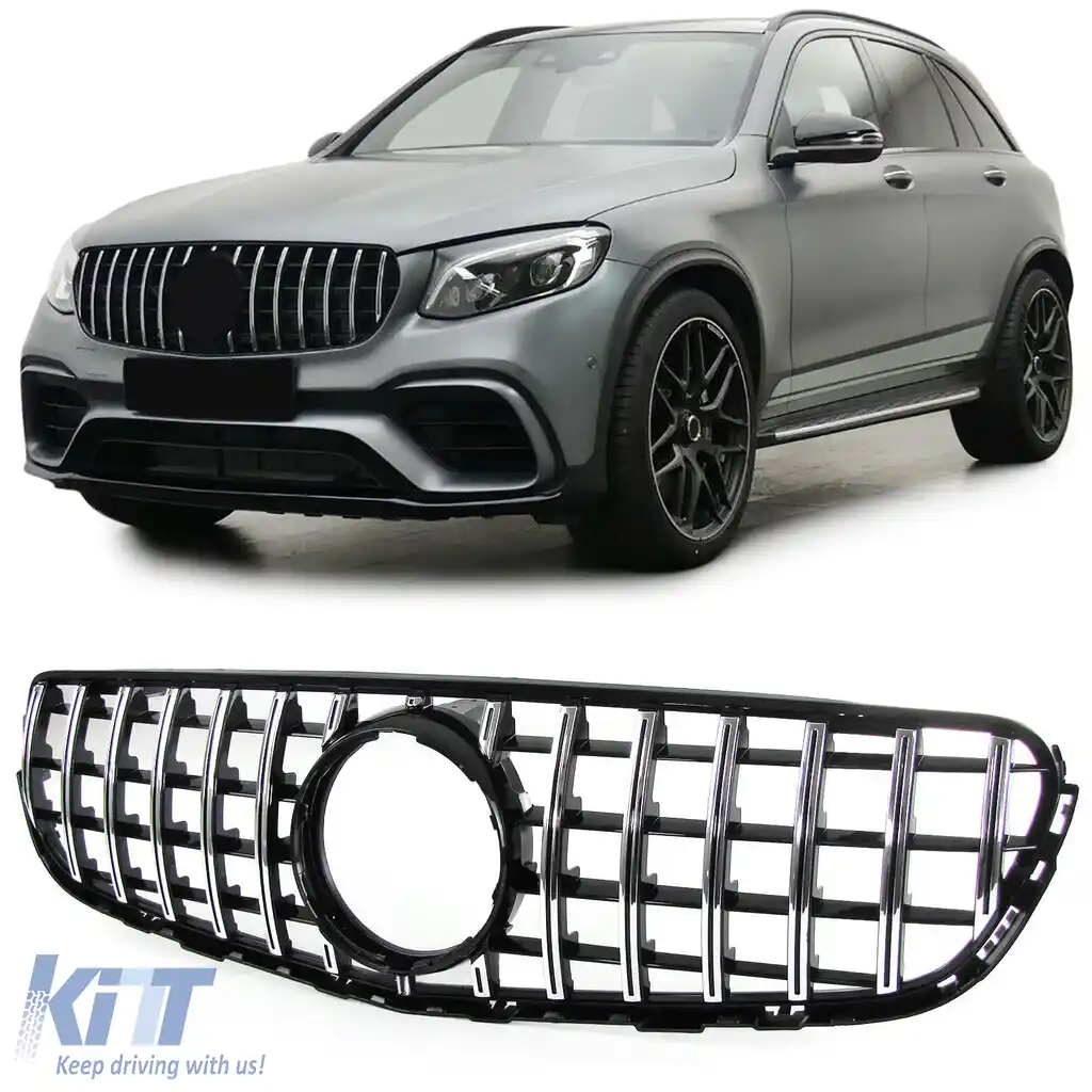 Grilă sport crom negru potrivită pentru Mercedes GLC X253 Coupe C253 15-19