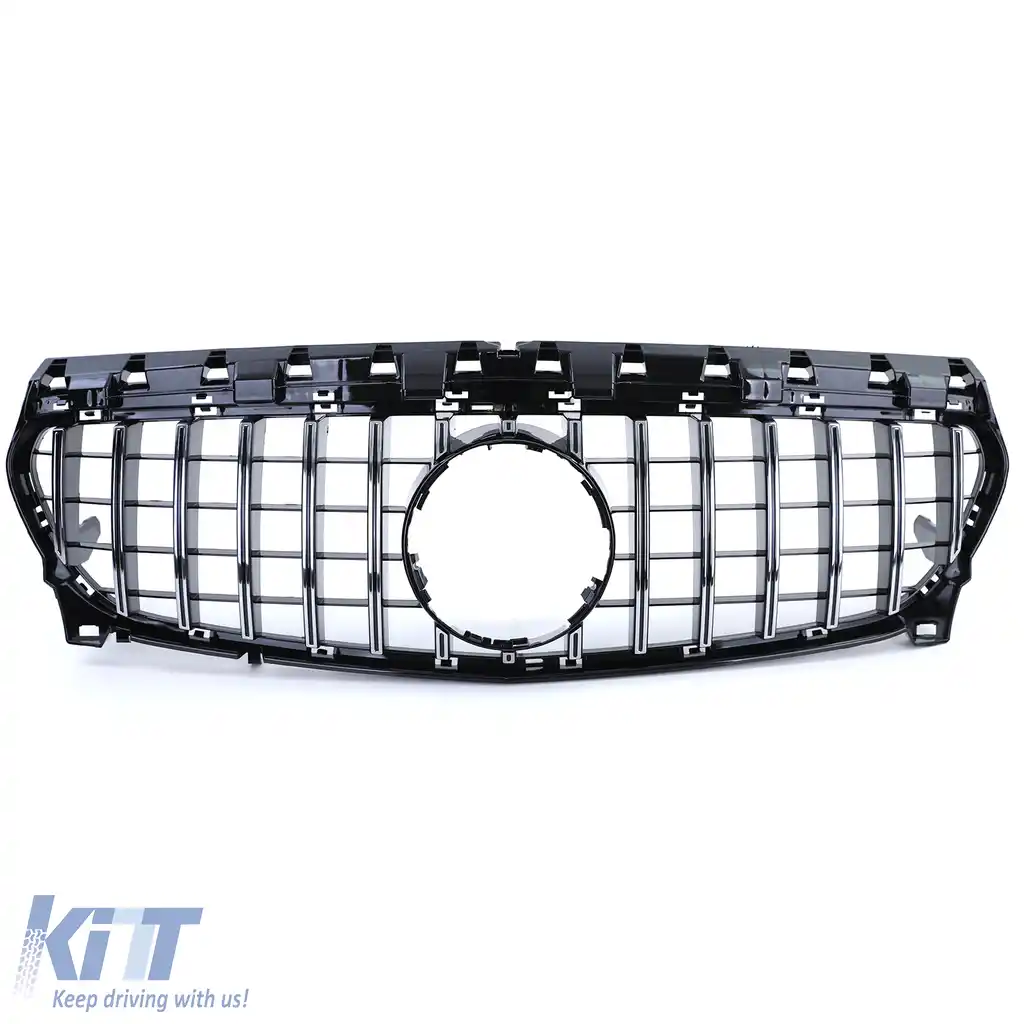 Grilă sport crom negru potrivită pentru Mercedes CLA C117 W117 16-19 facelift-image-6197381