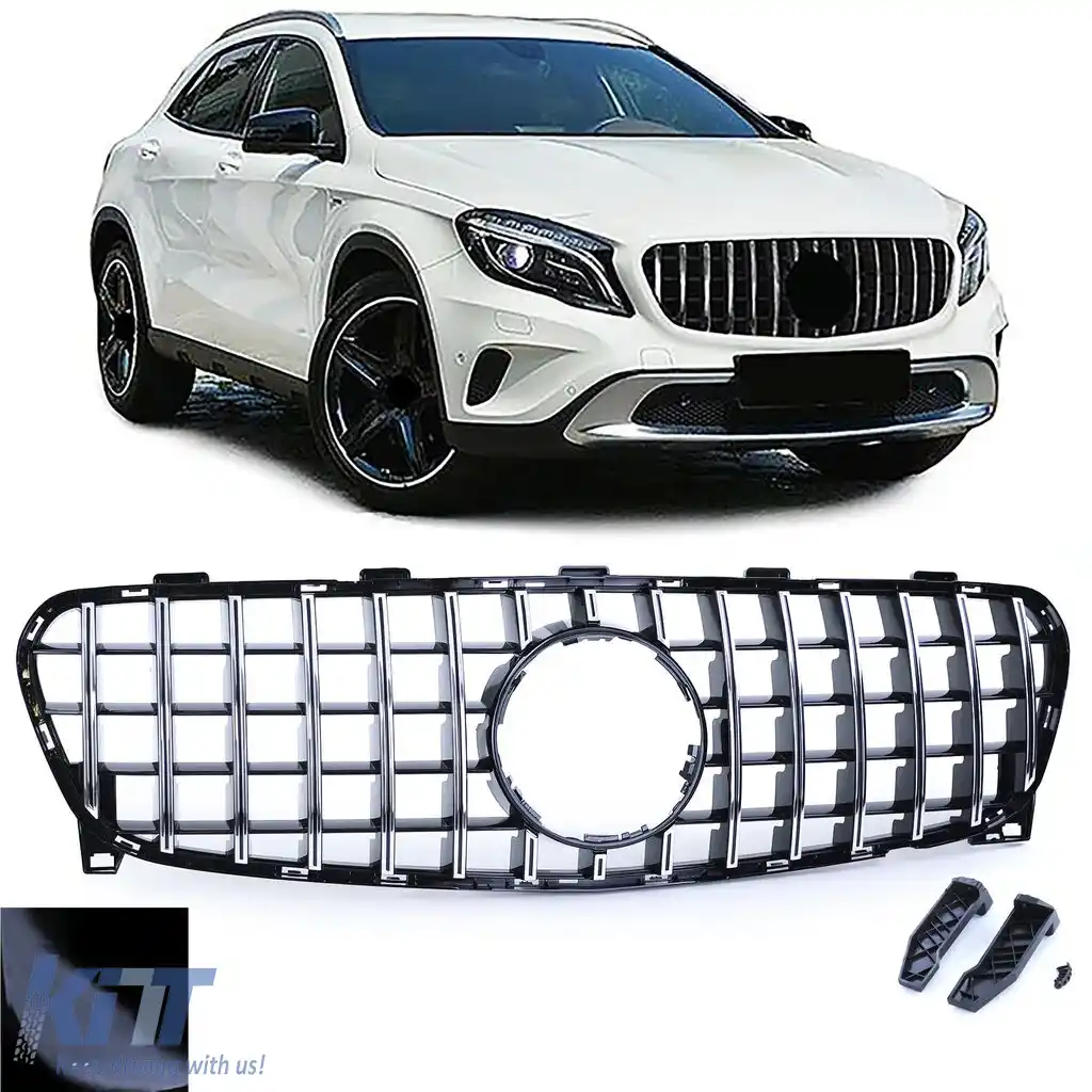 Grilă sport crom negru potrivită pentru Mercedes GLA X156 Facelift 2017-2020