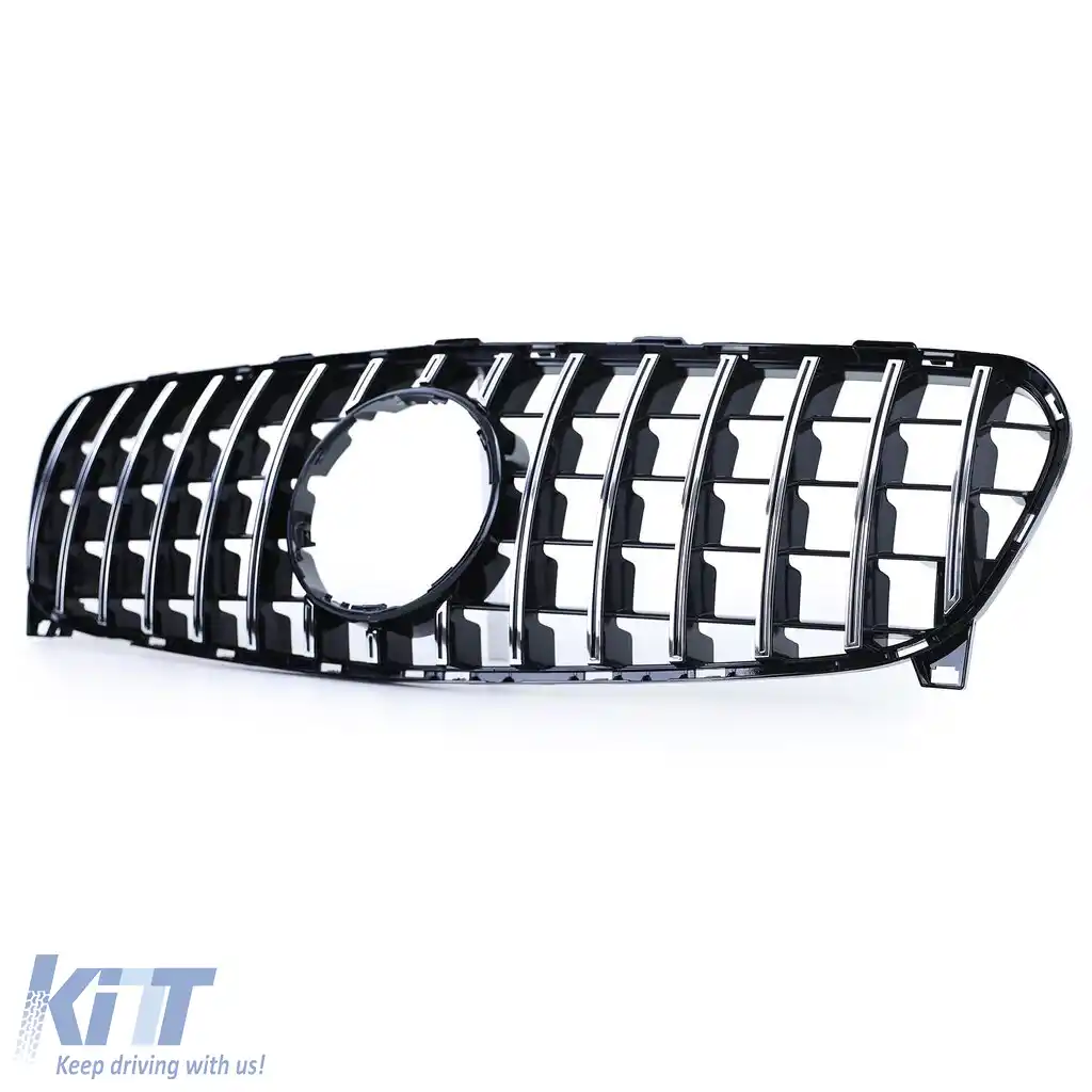 Grilă sport crom negru potrivită pentru Mercedes GLA X156 Facelift 2017-2020-image-6199301