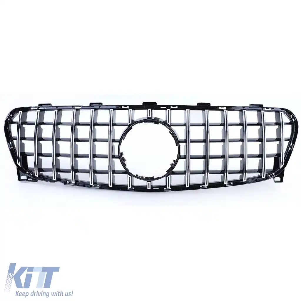Grilă sport crom negru potrivită pentru Mercedes GLA X156 Facelift 2017-2020-image-6199302
