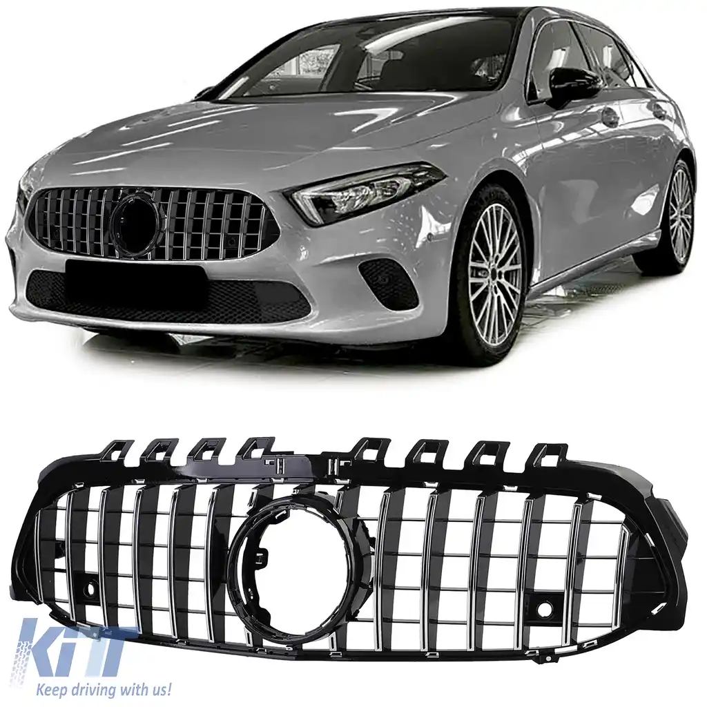 Grilă Sport Crom Negru potrivită pentru Mercedes Clasa A W177 V177 18-24