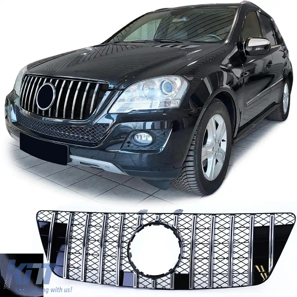 Grilă sport crom negru potrivită pentru Mercedes M-Class ML W164 2008-2011