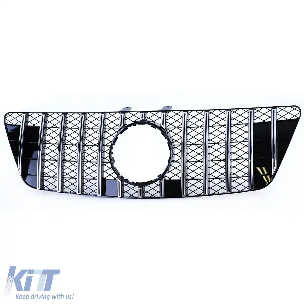 Grilă sport crom negru potrivită pentru Mercedes M-Class ML W164 2008-2011-image-6206498