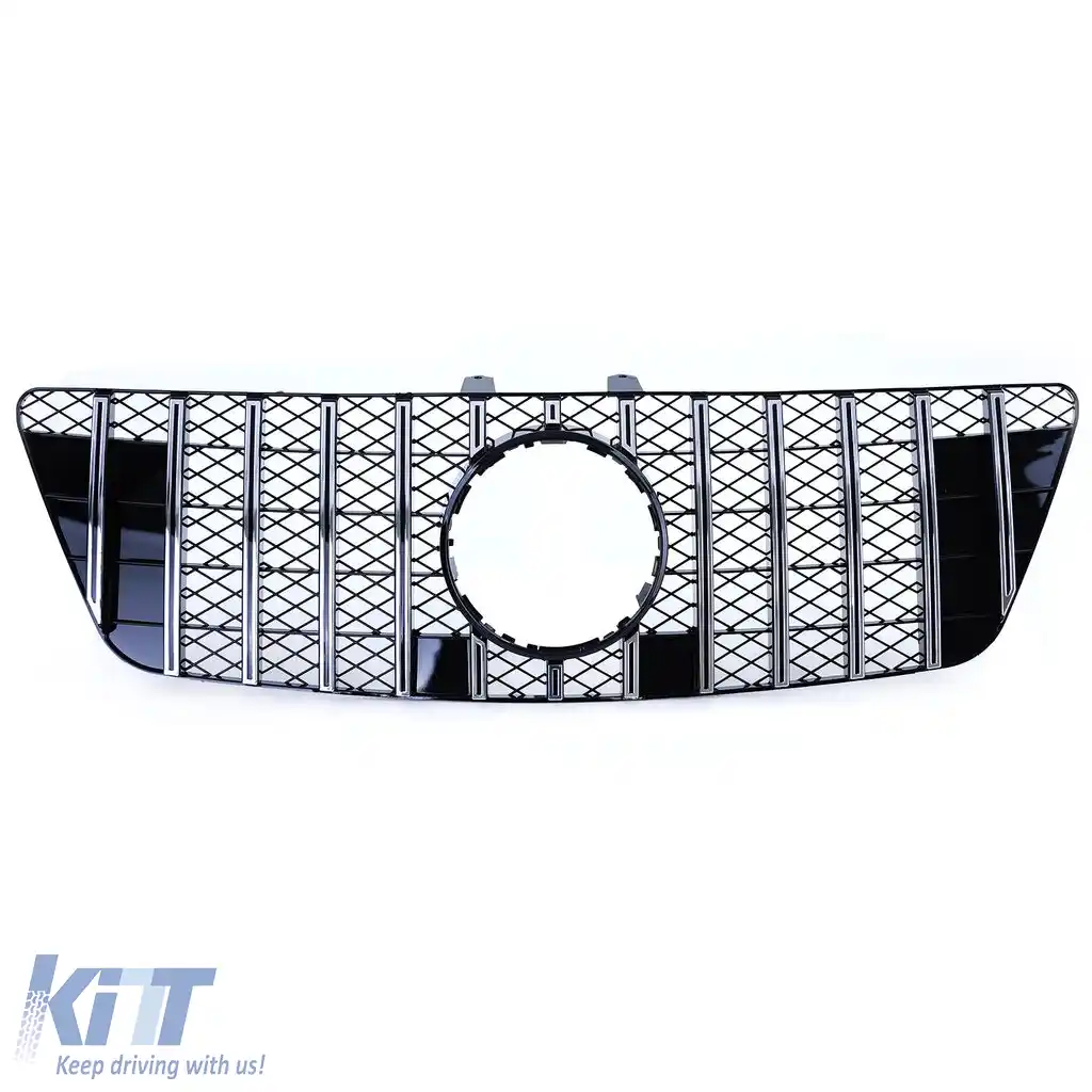 Grilă sport crom negru potrivită pentru Mercedes M-Class ML W164 2008-2011-image-6206501