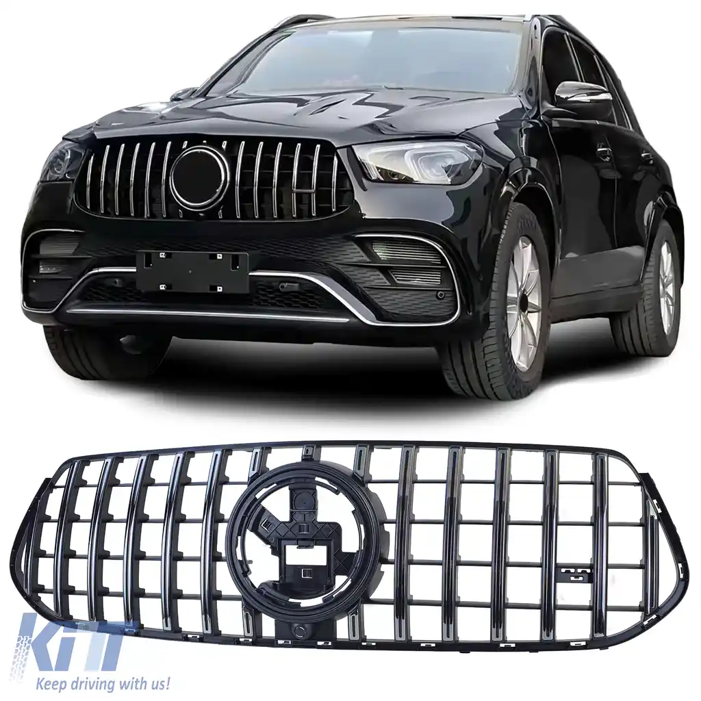 Grilă sport crom negru, potrivită pentru Mercedes GLE V167 Coupe C167 18-23 cu design A