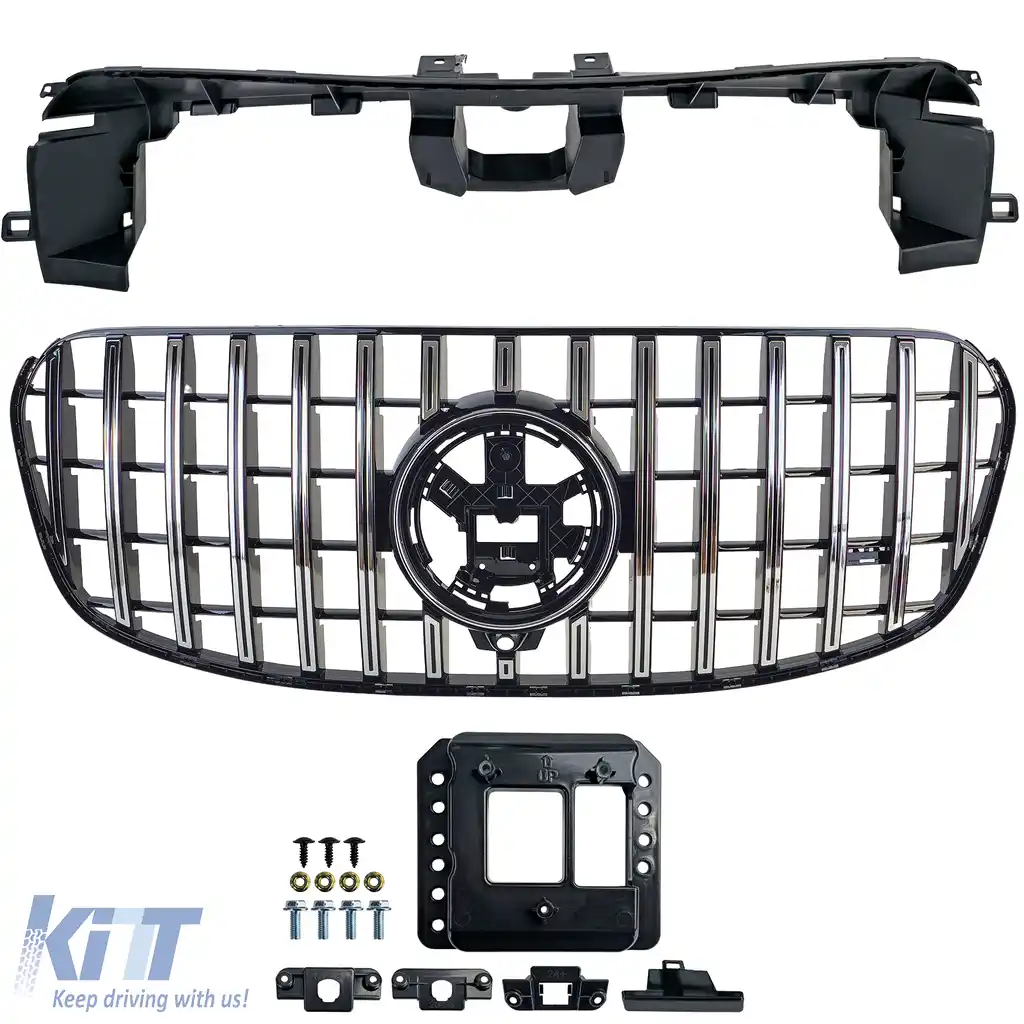 Grilă sport crom negru potrivită pentru Mercedes GLS X167 din 2023-image-6210863