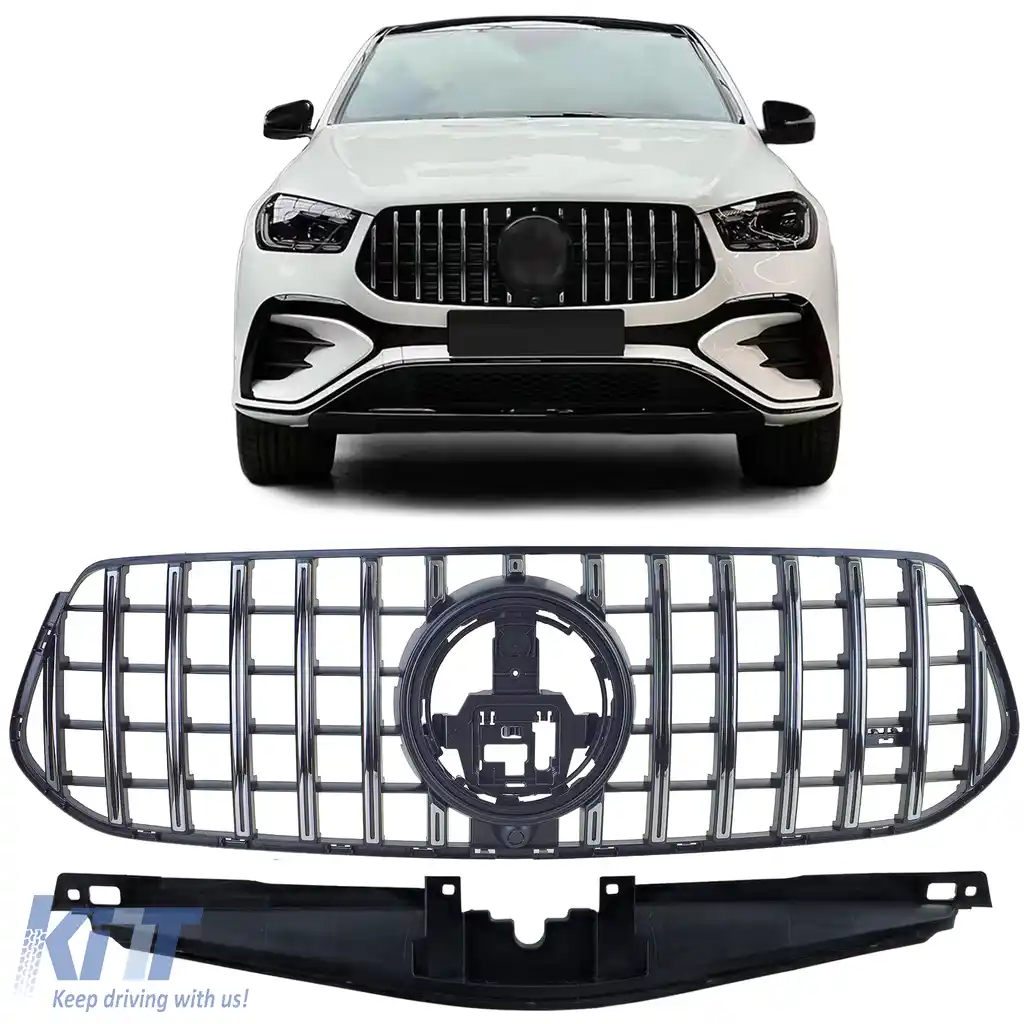 Grilă sport crom negru, potrivită pentru Mercedes GLE V167 Coupe C167 din 2023 cu design A