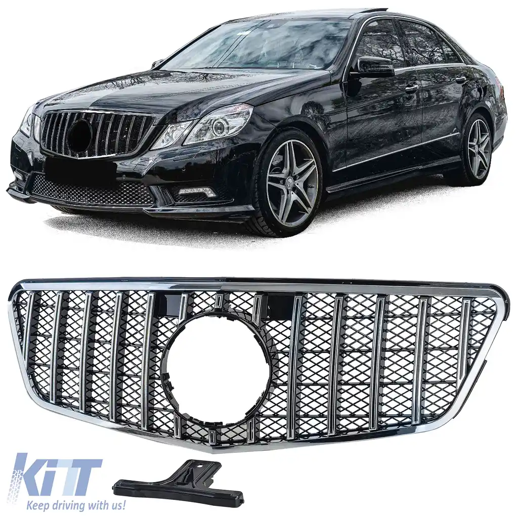 Grilă sport crom negru potrivită pentru Mercedes E W212 S212 pre-facelift 09-13