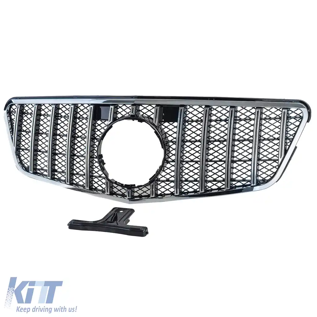 Grilă sport crom negru potrivită pentru Mercedes E W212 S212 pre-facelift 09-13-image-6257659