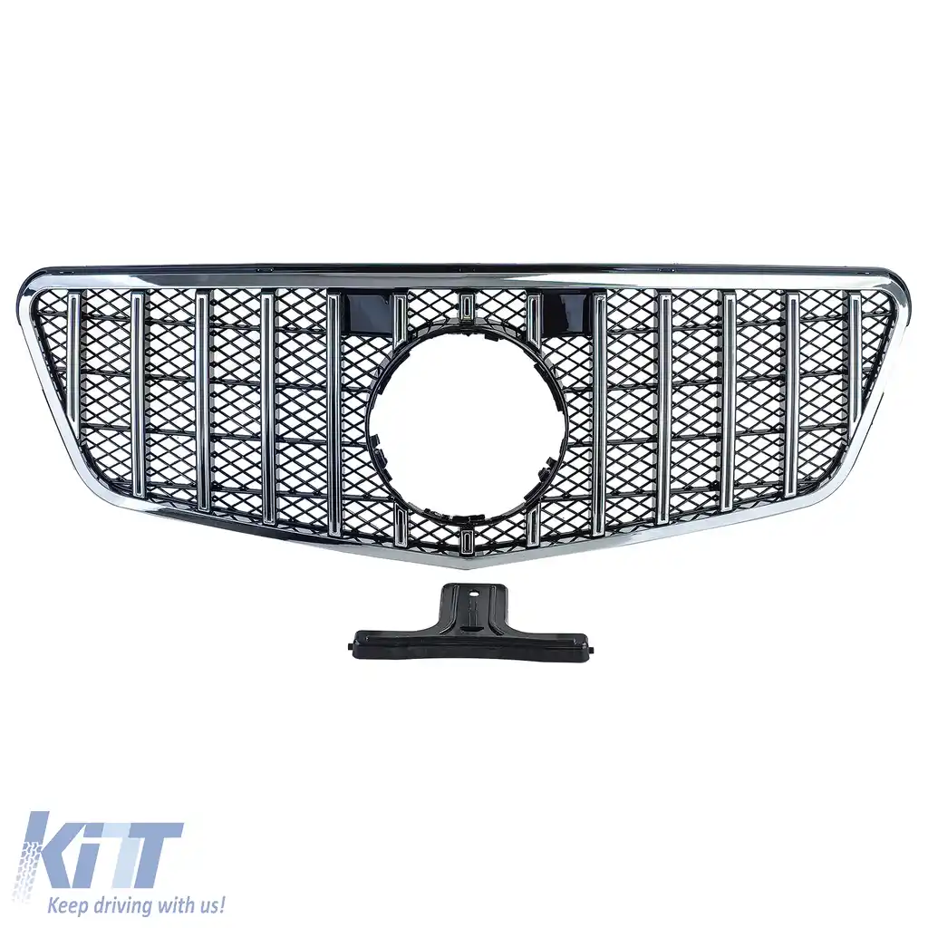 Grilă sport crom negru potrivită pentru Mercedes E W212 S212 pre-facelift 09-13-image-6257660