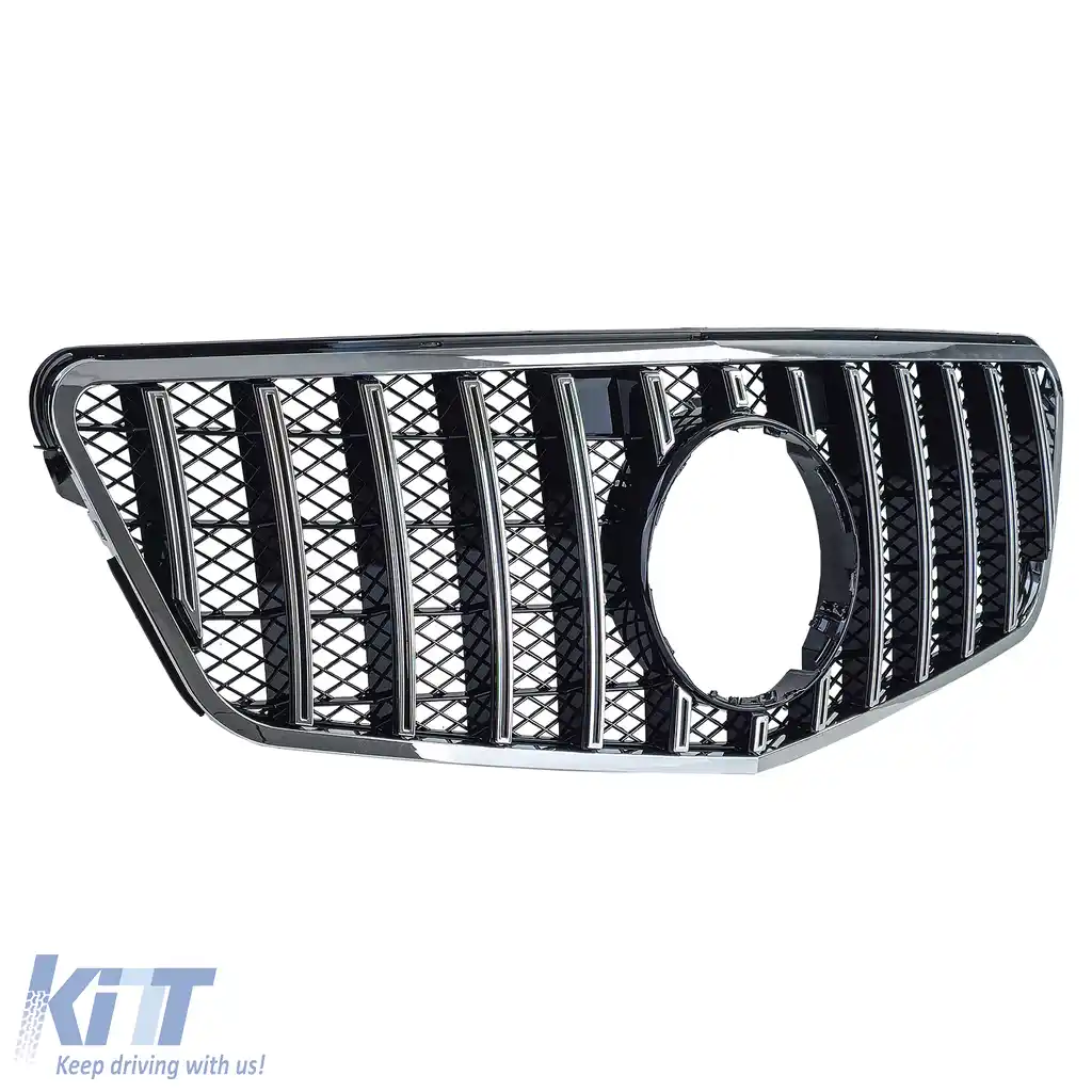 Grilă sport crom negru potrivită pentru Mercedes E W212 S212 pre-facelift 09-13-image-6257661