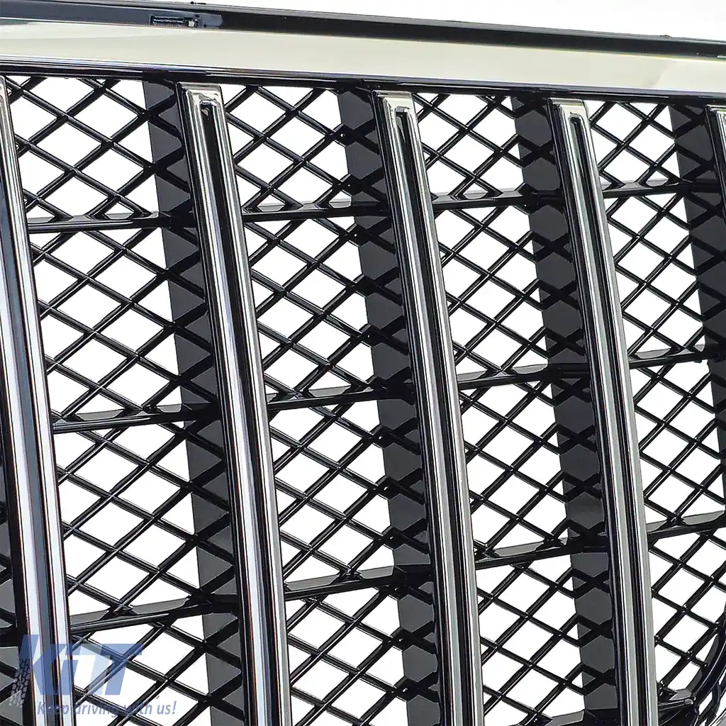 Grilă sport crom negru potrivită pentru Mercedes E W212 S212 pre-facelift 09-13-image-6257662