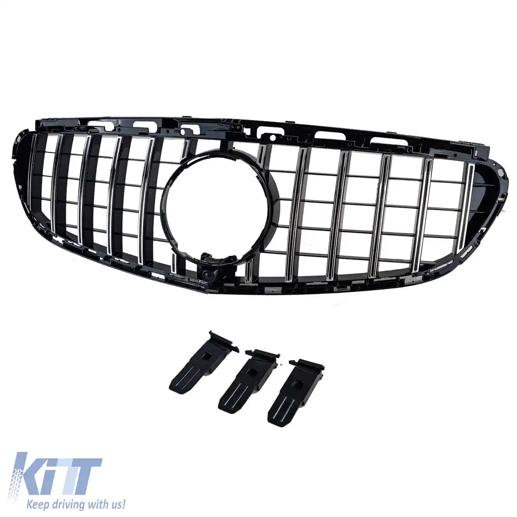 Grilă sport crom negru potrivită pentru Mercedes E W212 S212 Facelift 13-16-image-6326813