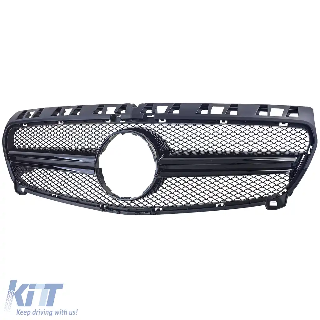 Grilă sport cu două bare negru lucios, potrivită pentru Mercedes A-Class W176 12-15-image-6208044