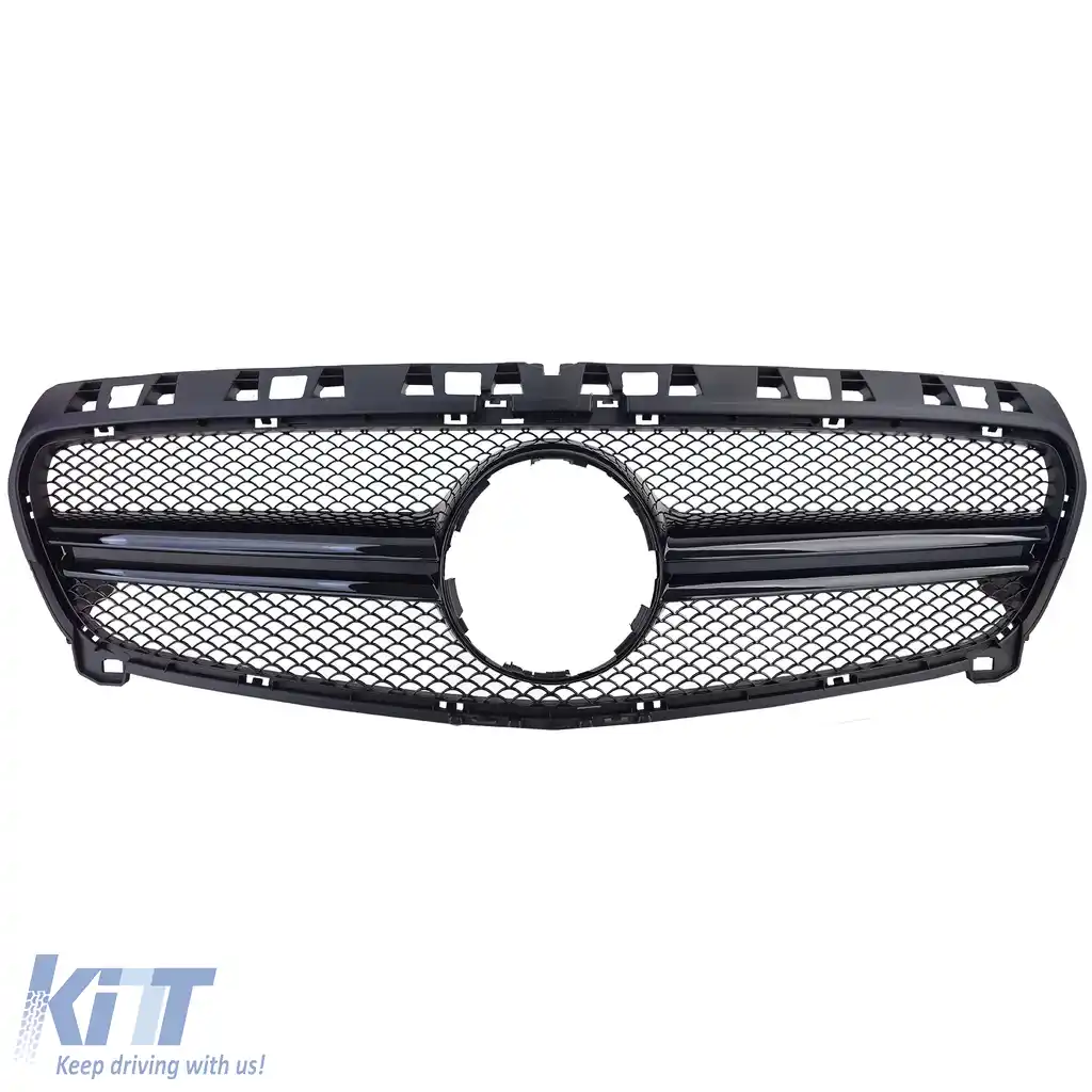 Grilă sport cu două bare negru lucios, potrivită pentru Mercedes A-Class W176 12-15-image-6208045