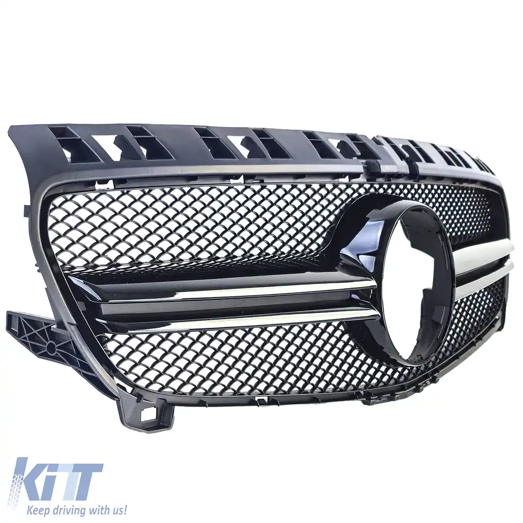 Grilă sport cu două bare negru lucios, potrivită pentru Mercedes A-Class W176 12-15-image-6208046