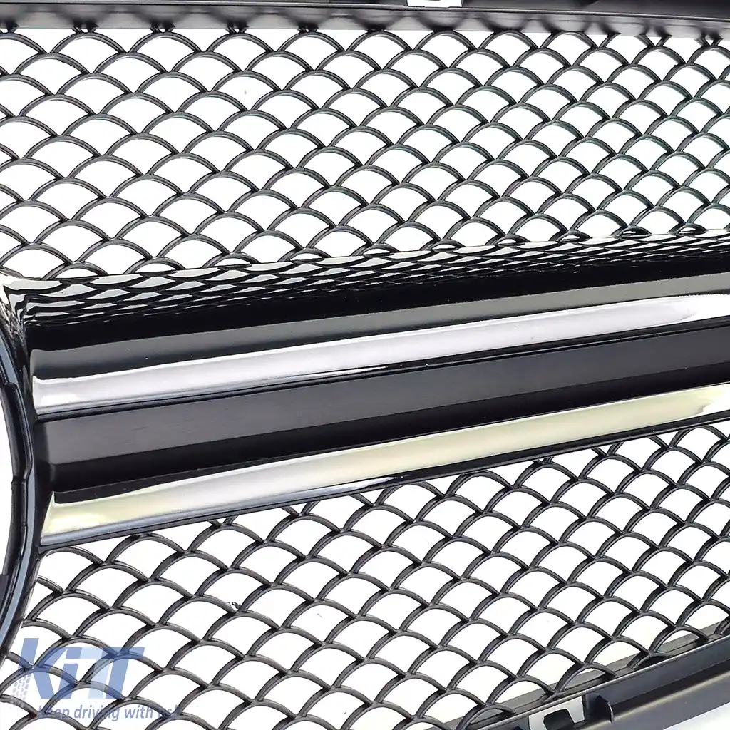 Grilă sport cu două bare negru lucios, potrivită pentru Mercedes A-Class W176 12-15-image-6208047