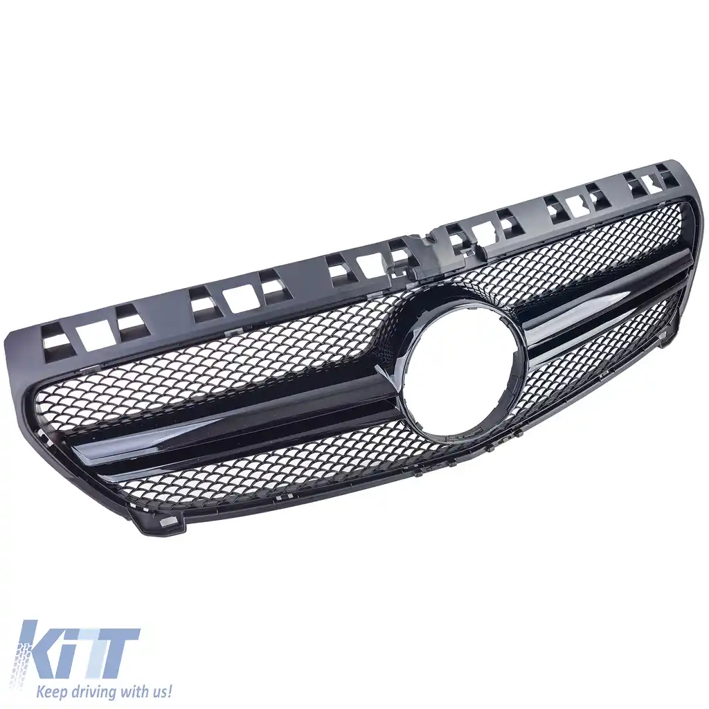 Grilă sport cu două bare negru lucios, potrivită pentru Mercedes A-Class W176 12-15-image-6208048