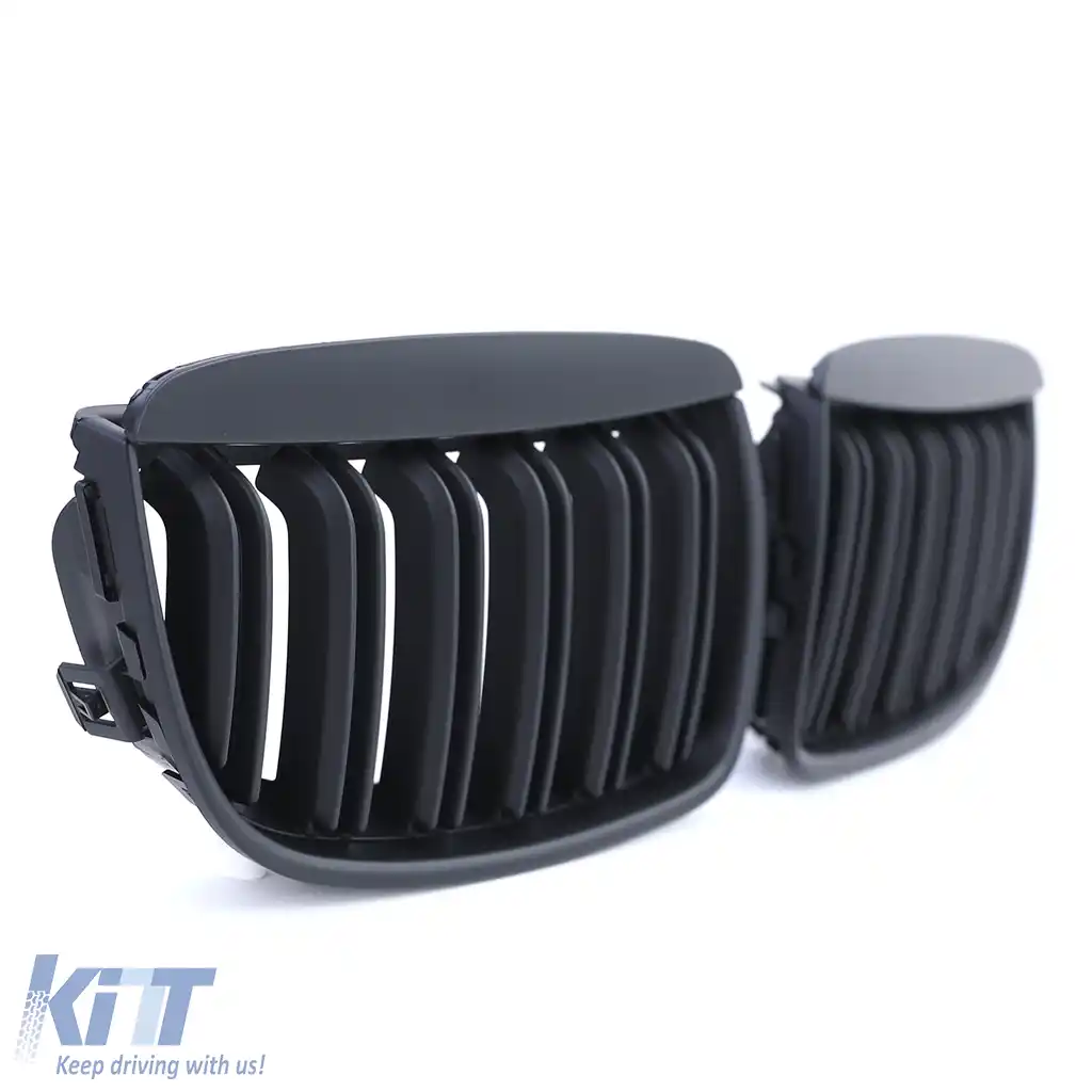 Grilă sport cu două lamele, finisaj mat, potrivită pentru BMW Seria 3 E90 E91 05-08-image-6202950