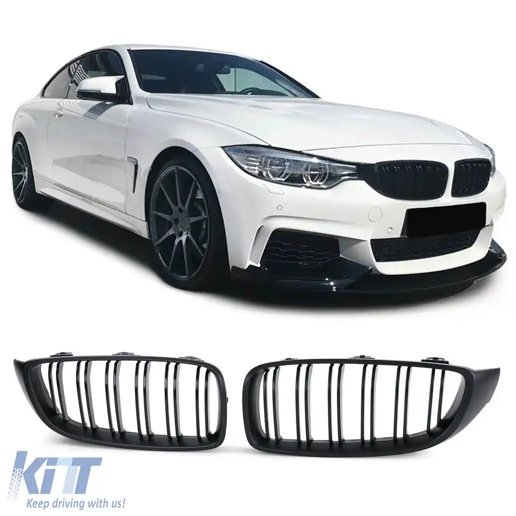 Grilă sport cu dublu fante, performanță, mată, potrivită pentru Seria 4 BMW F32 F33 F36
