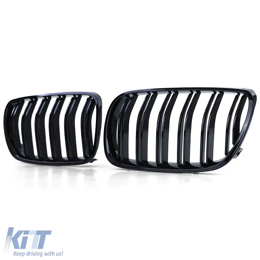 Grilă sport cu dublu fante, performanță, lucioasă, potrivită pentru BMW X3 E83 06-11-image-6197753