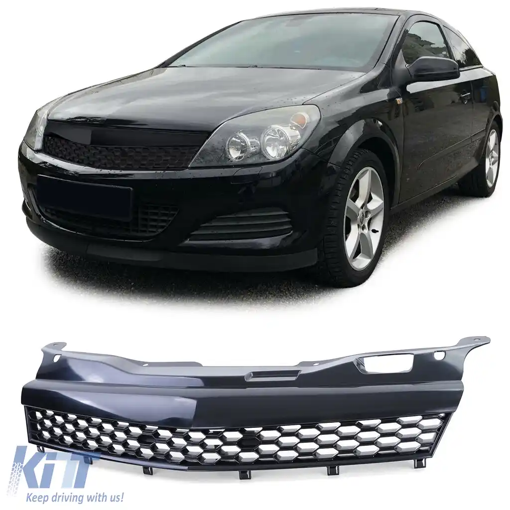 Grilă sport cu fagure fără emblemă neagră, potrivită pentru Opel Astra H GTC TwinTop 05-10