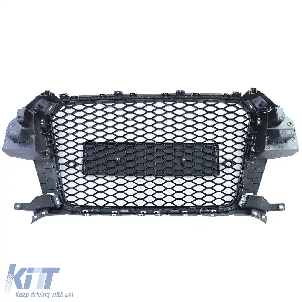 Grilă sport cu fagure, grilă radiator neagră lucioasă, potrivită pentru Audi Q3 8U pre-facelift 11-15-image-6206513