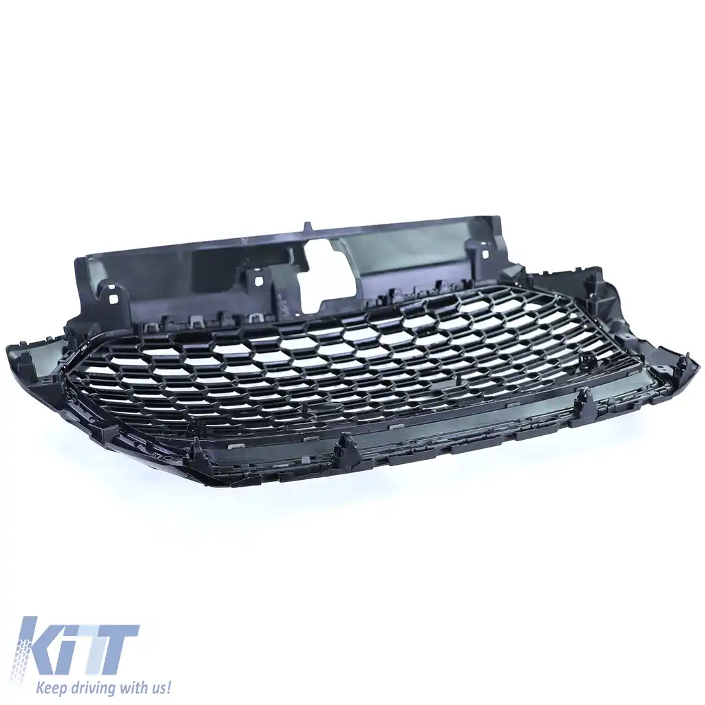 Grilă sport cu plasă în fagure, neagră lucioasă, potrivită pentru Audi A3 8V 16-20 cu ACC-image-6192422