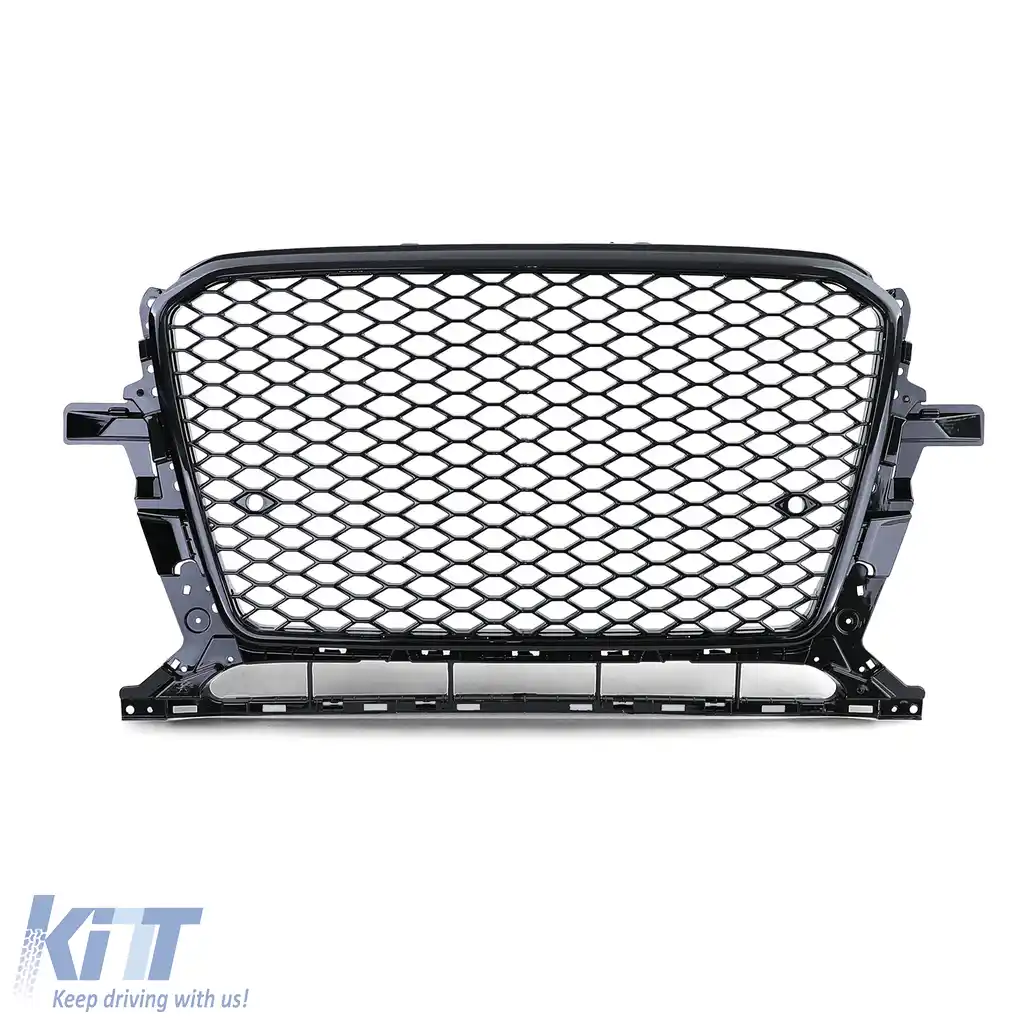 Grilă Sport cu Structură în Formă de fagure fără Emblema Negru Lucios, potrivită pentru Audi Q5 8R 12-16-image-6192190