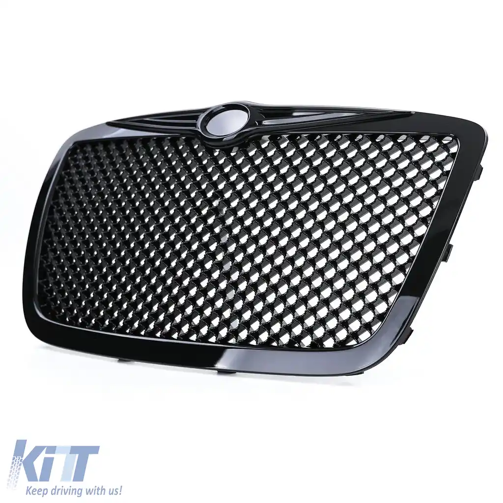 Grilă sport design fagure lucios negru, potrivită pentru Chrysler 300C Sedan Touring 04-11-image-6195806