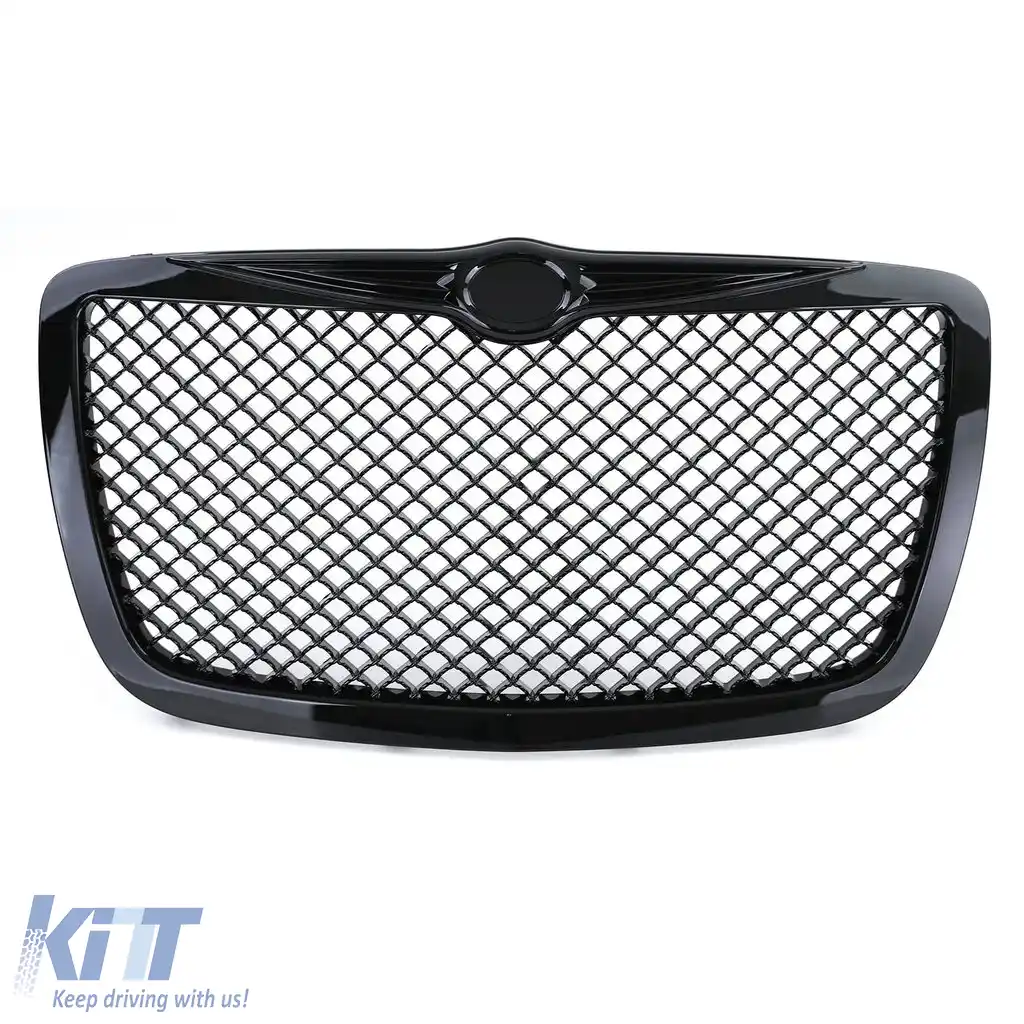 Grilă sport design fagure lucios negru, potrivită pentru Chrysler 300C Sedan Touring 04-11-image-6195808