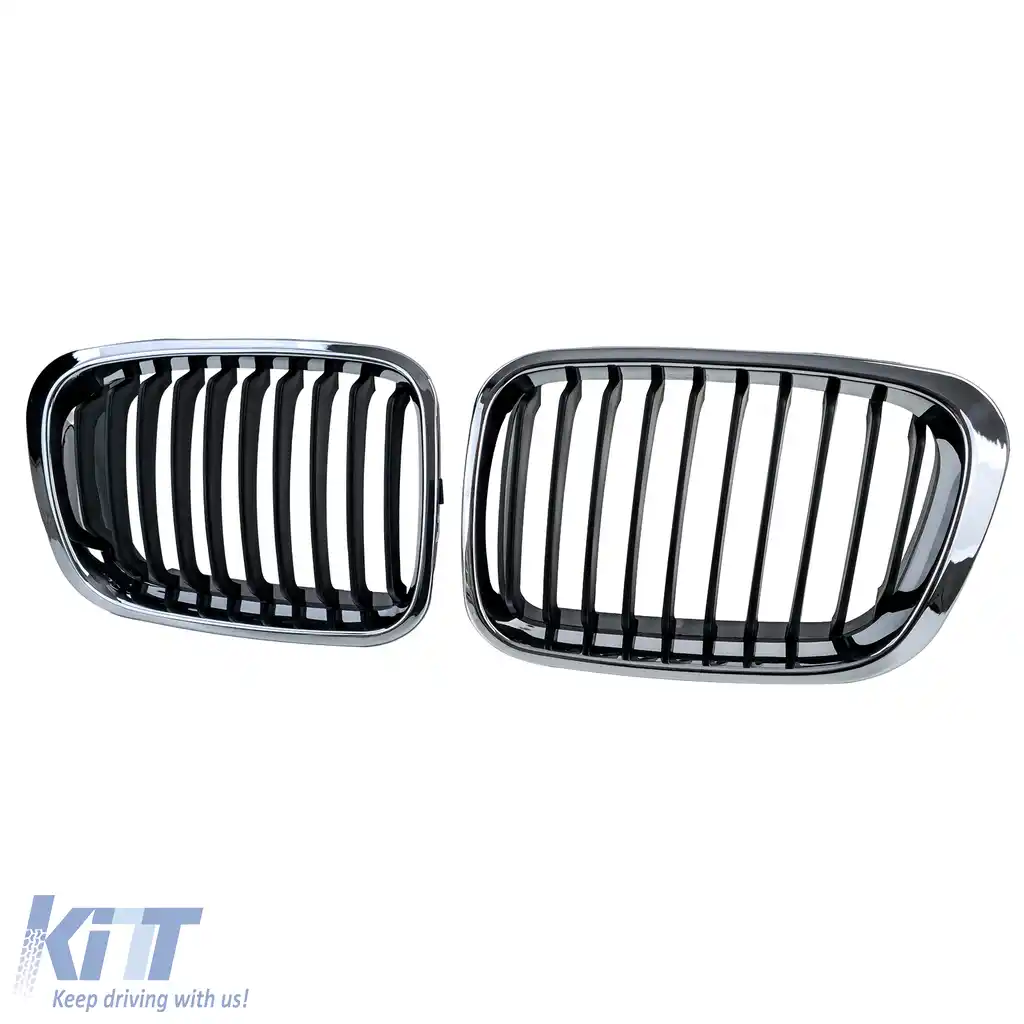 Grilă sport față crom negru, potrivită pentru BMW Seria 3 E46 pre-facelift 1998-2001-image-6211135