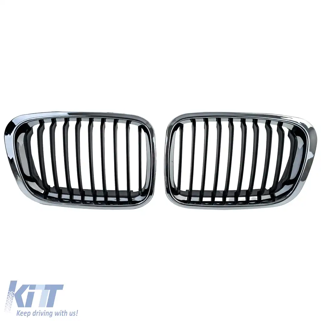Grilă sport față crom negru, potrivită pentru BMW Seria 3 E46 pre-facelift 1998-2001-image-6211136
