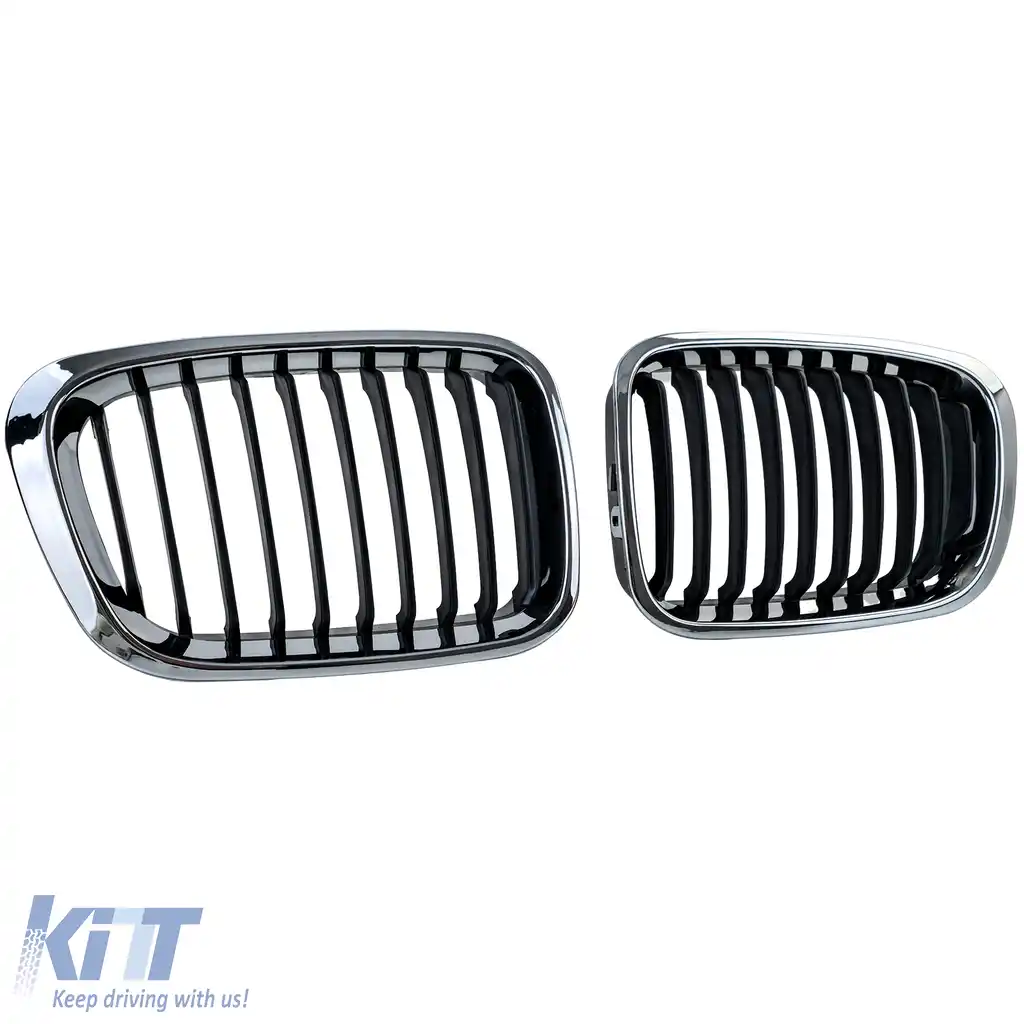 Grilă sport față crom negru, potrivită pentru BMW Seria 3 E46 pre-facelift 1998-2001-image-6211137