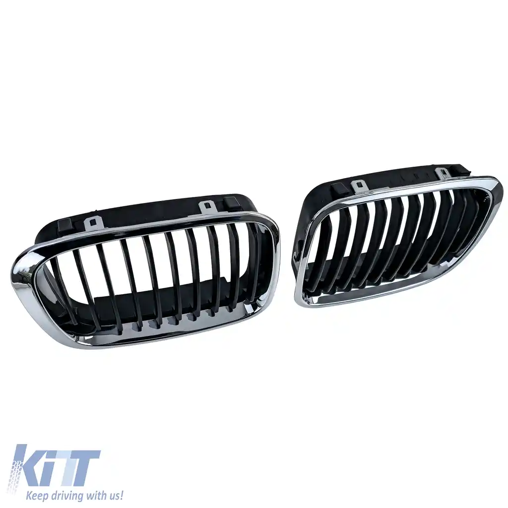 Grilă sport față crom negru, potrivită pentru BMW Seria 3 E46 pre-facelift 1998-2001-image-6211138