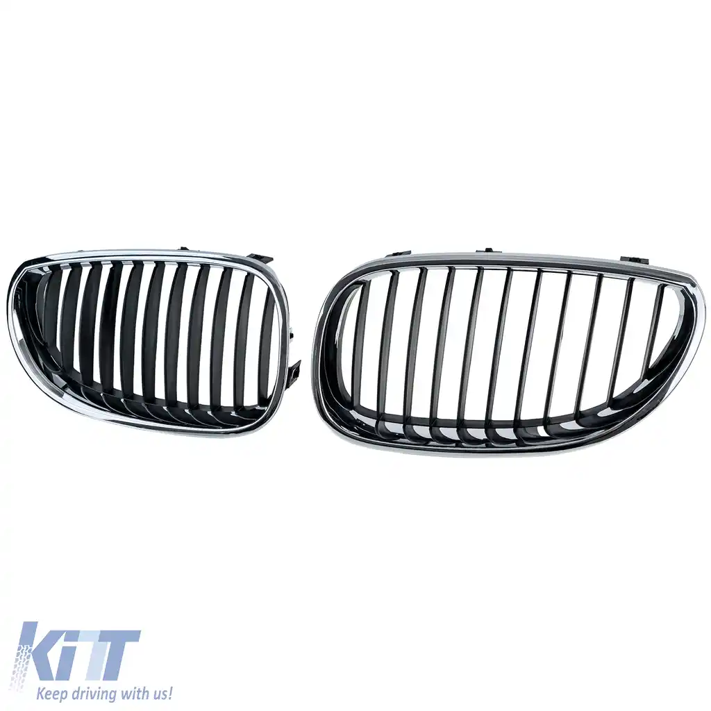 Grilă sport față, crom negru, potrivită pentru BMW Seria 5 E60 E61 2003-2010-image-6211162
