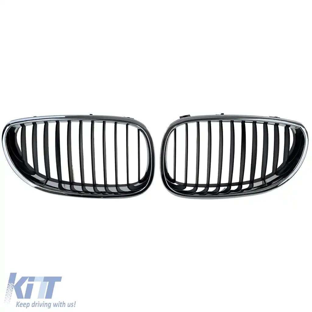 Grilă sport față, crom negru, potrivită pentru BMW Seria 5 E60 E61 2003-2010-image-6211163