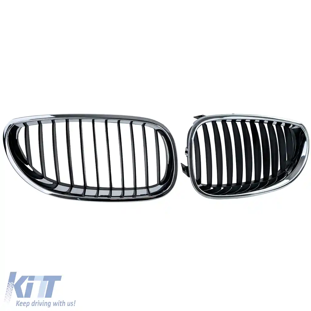 Grilă sport față, crom negru, potrivită pentru BMW Seria 5 E60 E61 2003-2010-image-6211164