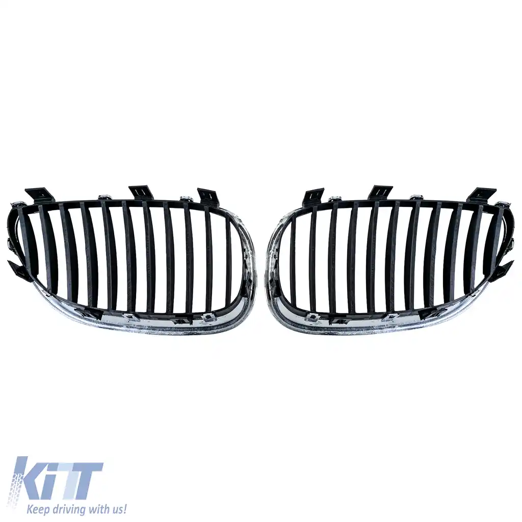 Grilă sport față, crom negru, potrivită pentru BMW Seria 5 E60 E61 2003-2010-image-6211166