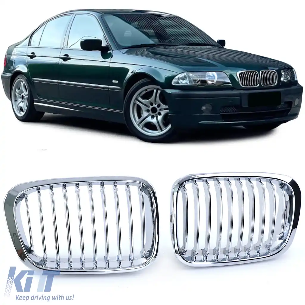 Grilă sport față cromată, potrivită pentru BMW Seria 3 E46 pre-facelift 1998-2001
