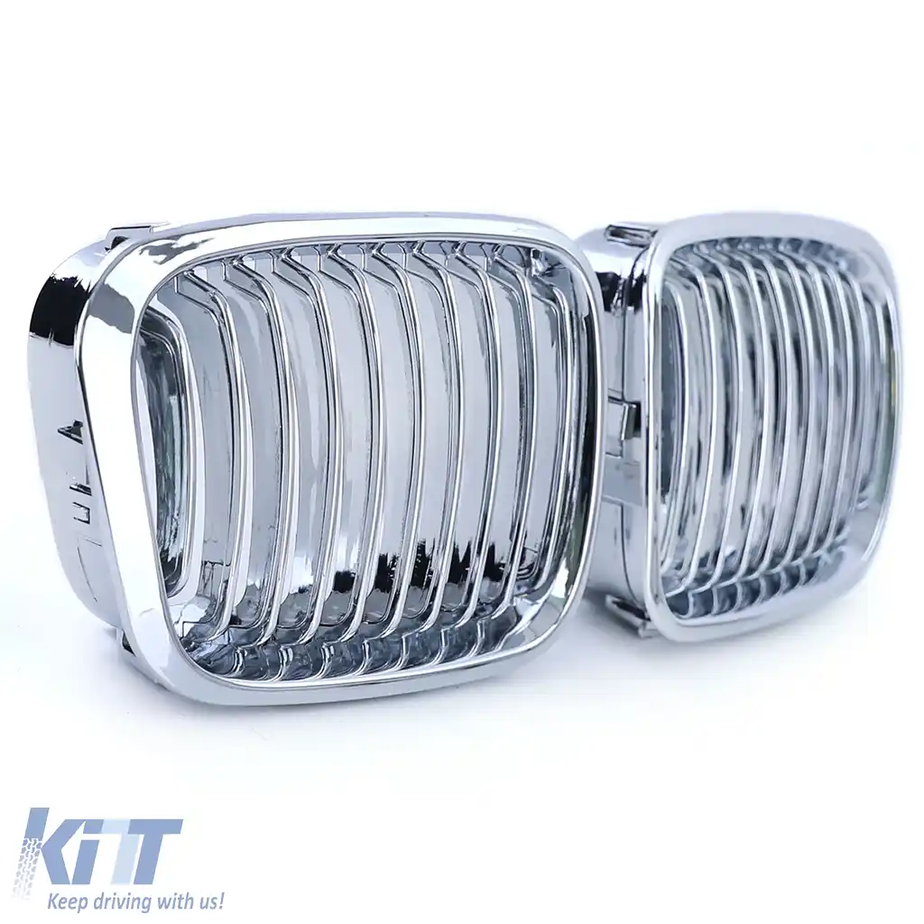 Grilă sport față cromată, potrivită pentru BMW Seria 3 E46 pre-facelift 1998-2001-image-6203183