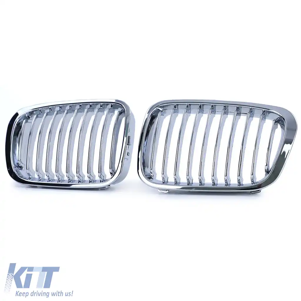 Grilă sport față cromată, potrivită pentru BMW Seria 3 E46 pre-facelift 1998-2001-image-6203184