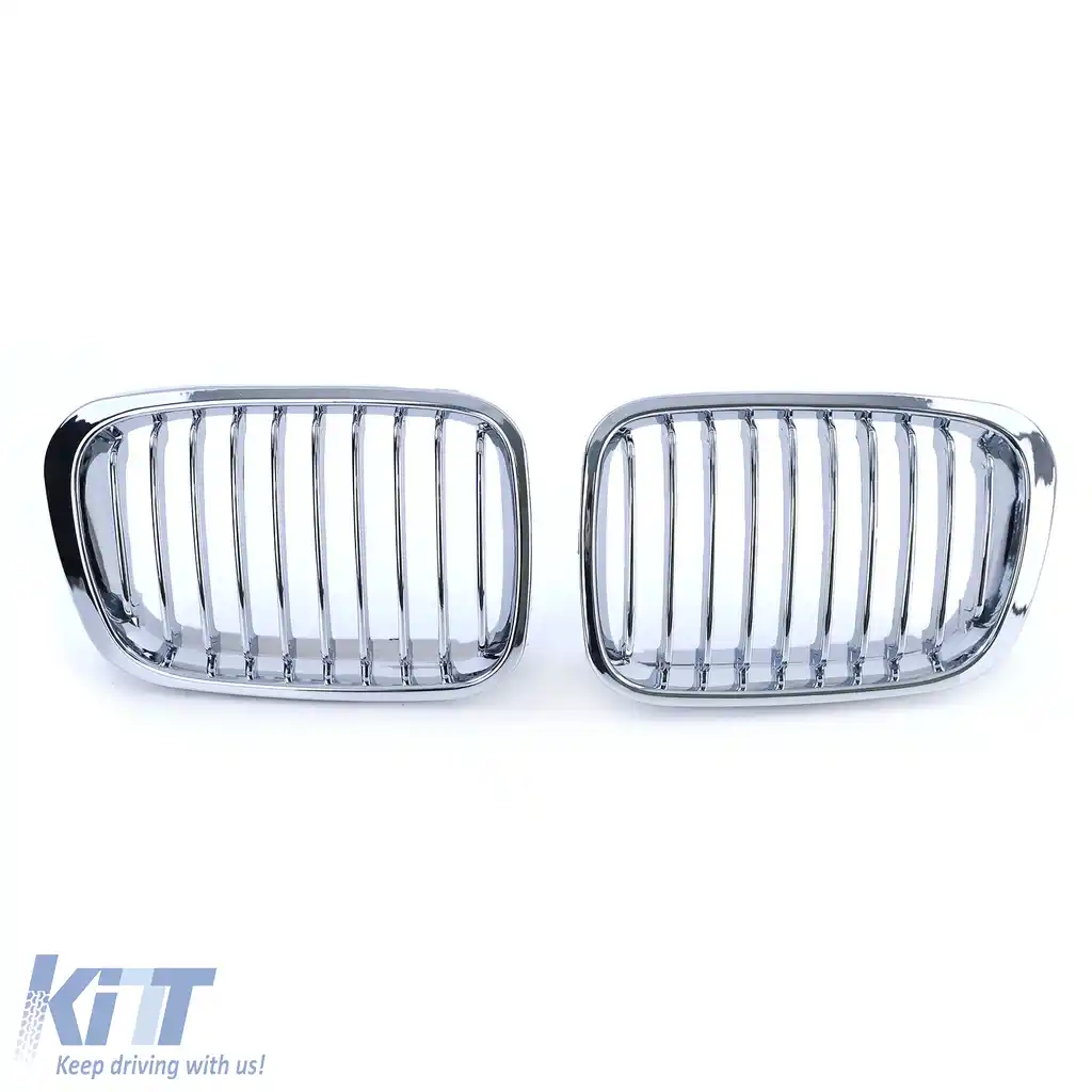 Grilă sport față cromată, potrivită pentru BMW Seria 3 E46 pre-facelift 1998-2001-image-6203185