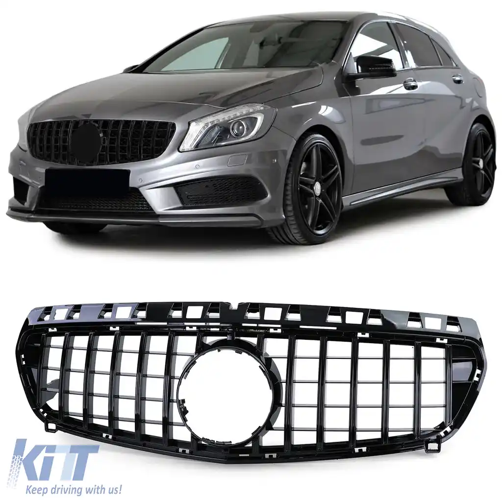 Grilă sport față lucioasă neagră, potrivită pentru Mercedes A-Class W176 2012-2015